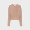 Clearance Ribbed Cropped Cardigan-Tan Tops