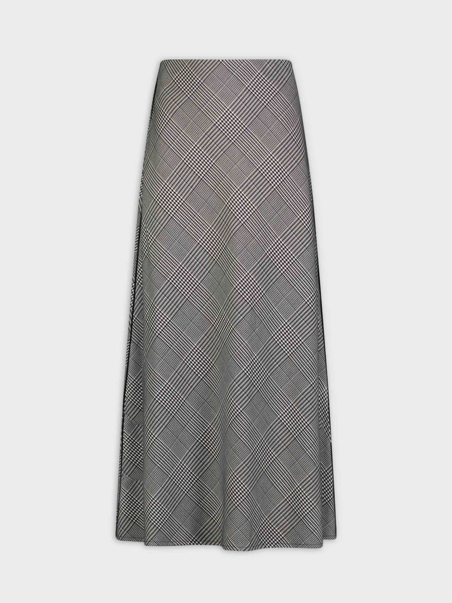 Best Leather Trim Skirt-B/W Plaid Skirts