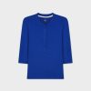 Online 4 Button Henley Tee-Cobalt Blue Tees