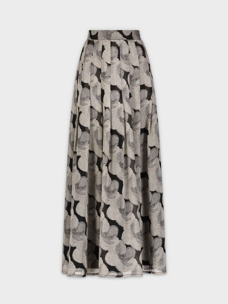 Wholesale Stitched Down Pleated Skirt-Grey Floral Sets