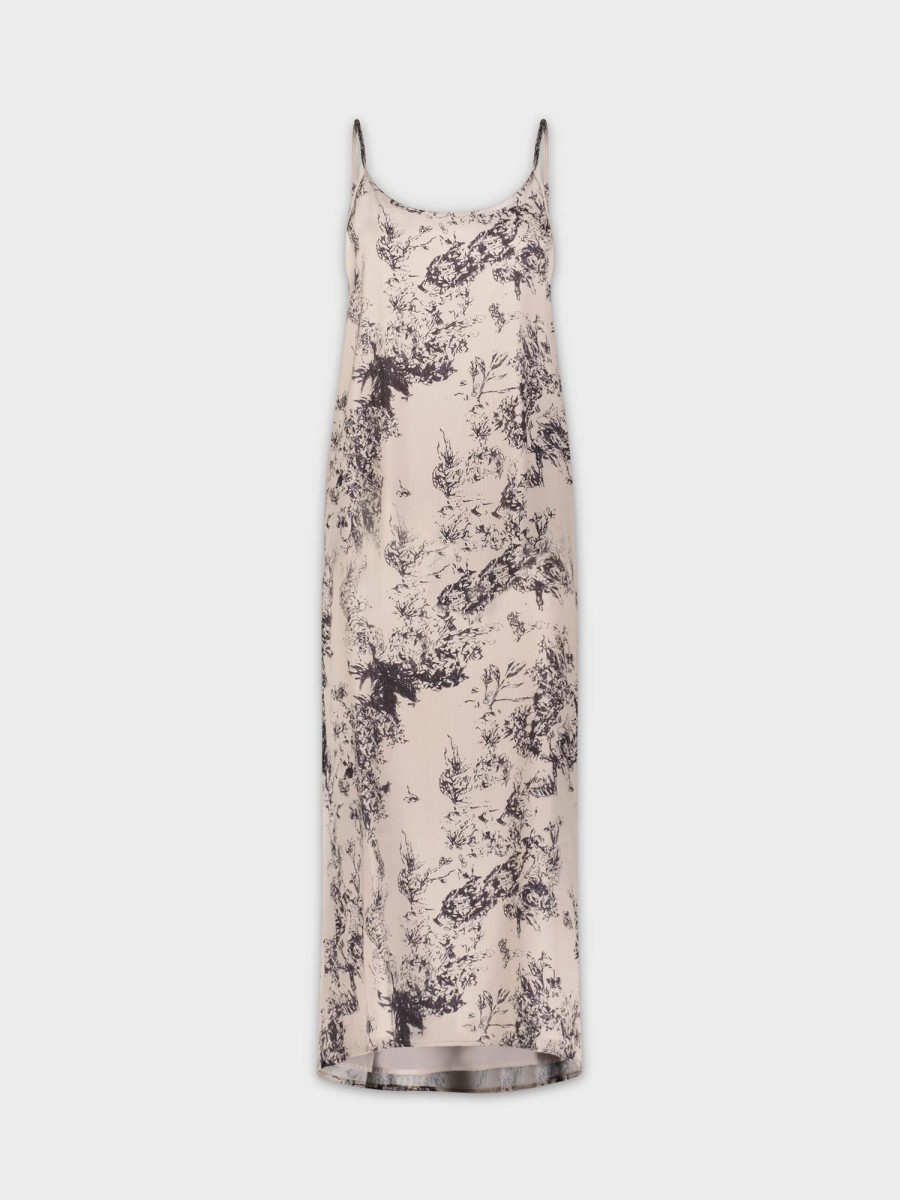 Best Crew Neck Slip Dress-English Floral Dresses