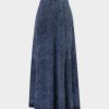 Best Washed T-Shirt Trumpet Skirt-Blue Skirts