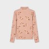 Wholesale Floral Turtleneck-Blush Floral Teen Tops