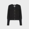 Best Crochet Crew Cardigan-Black Tops