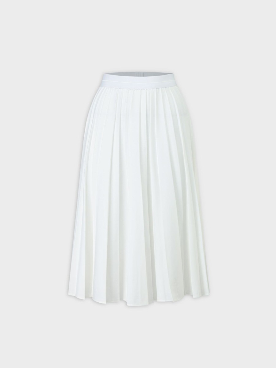 New Pleated Skirt 26"-Pure White Skirts