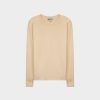 Hot Thin Knit Crew Sweater-Cream Tops