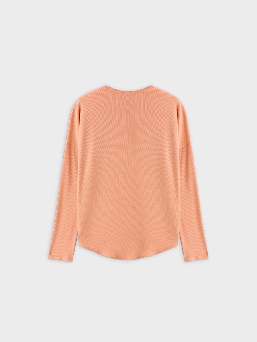 Online Ribbed Swing Tee-Peach Tees