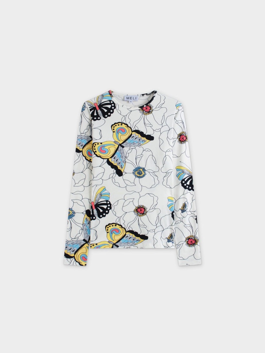 Best Printed Crew-Butterfly Tops