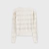 Hot Ruched Sweater-White Tops