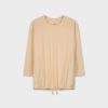 Online Henley Drawstring Tee-Tan Tees