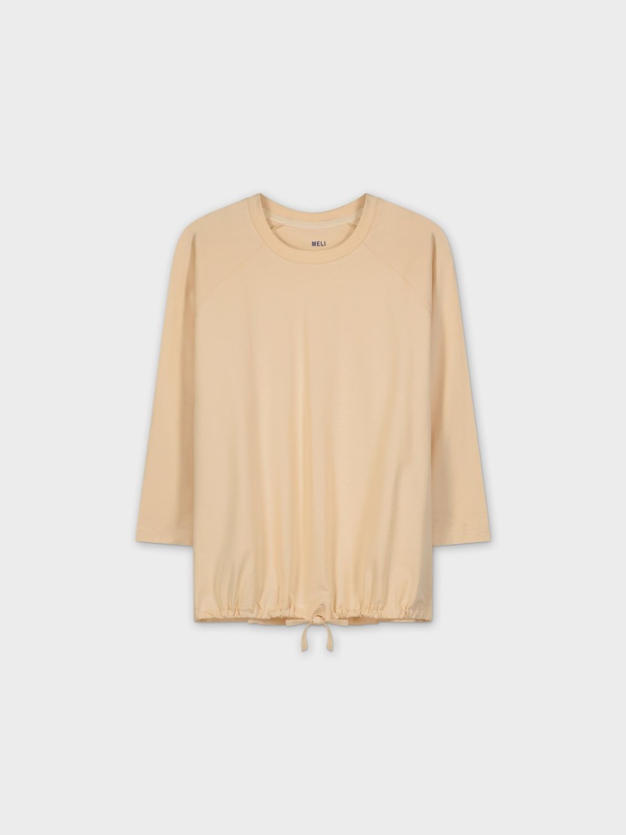 Online Henley Drawstring Tee-Tan Tees