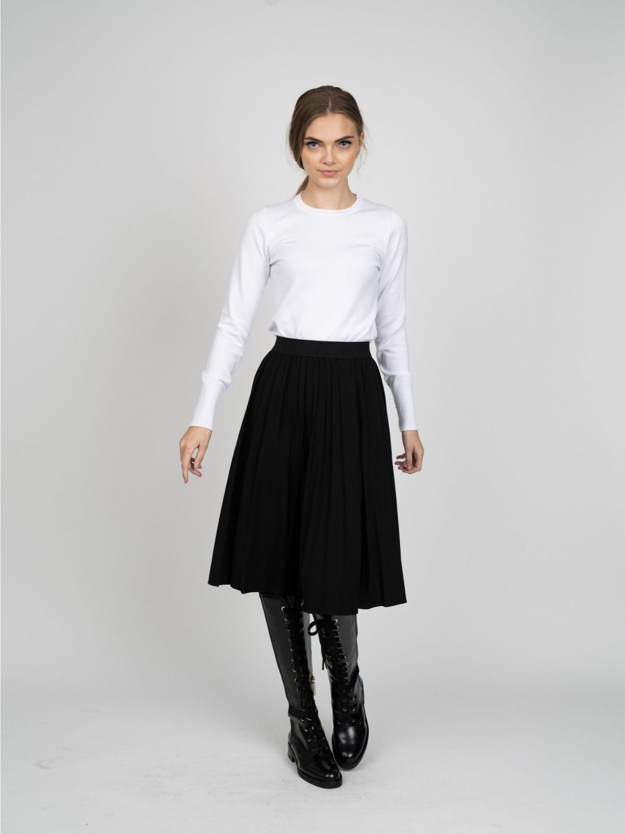 Online Pleated Skirt 24"-Black Skirts