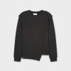 Wholesale Side Seam Sweatshirt-Black Tops