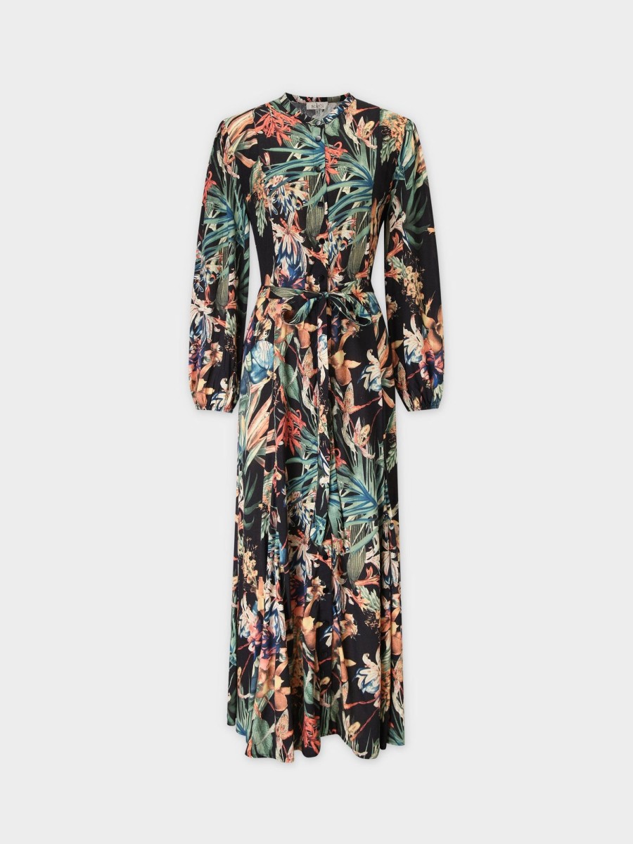 Online Snap Down Shirtdress-Colored Floral Dresses