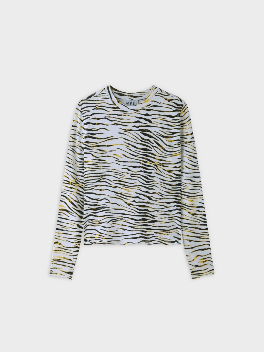 Online Raw Seamed Tee-Zebra Print Tees