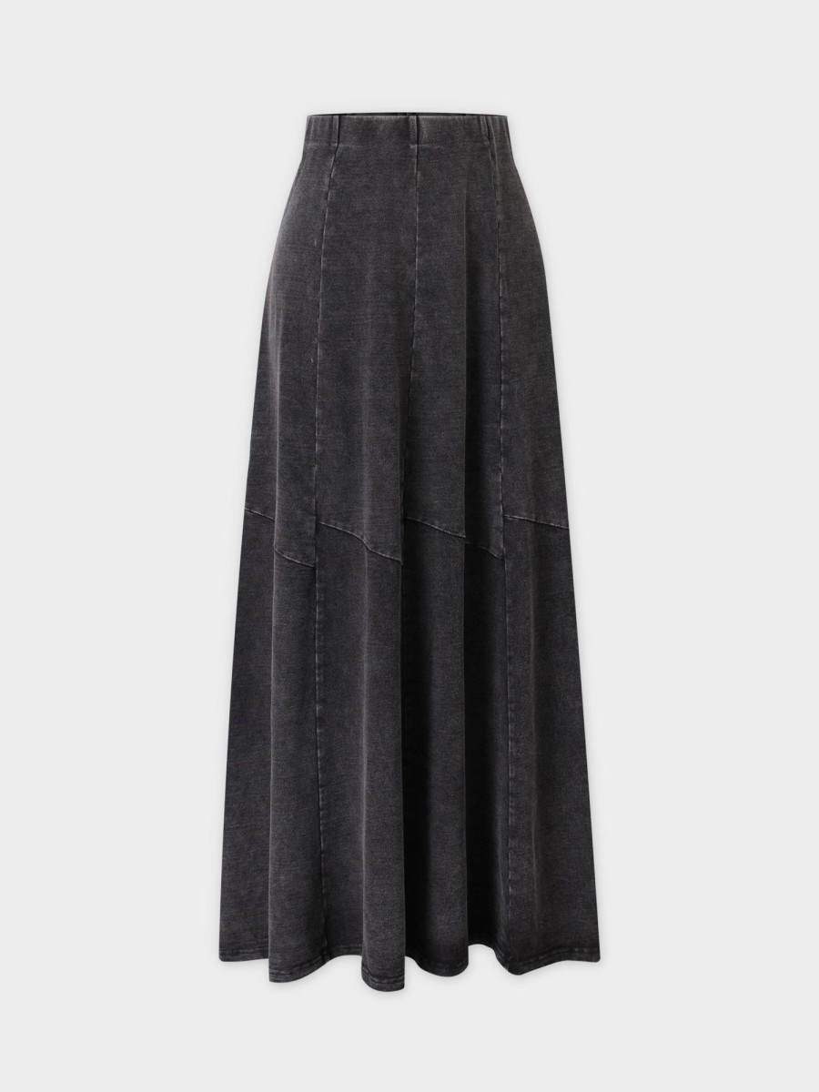 Best Washed T-Shirt Trumpet Skirt-Black Skirts