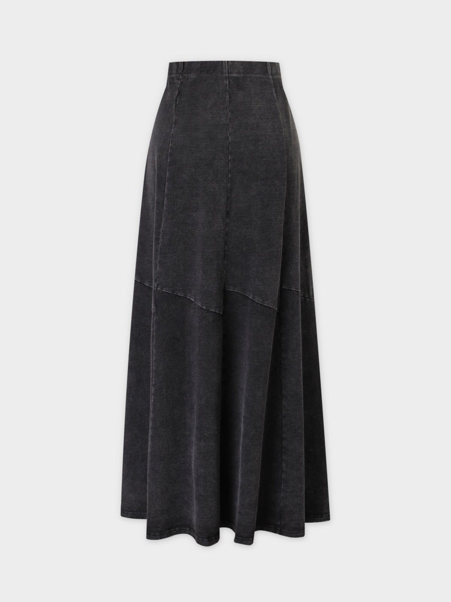 Best Washed T-Shirt Trumpet Skirt-Black Skirts