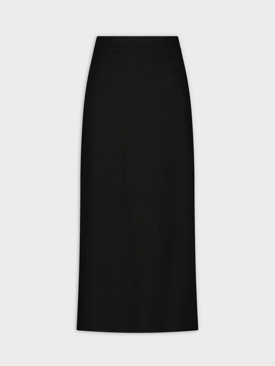 Hot Knitted Straight Skirt-Black Sets