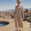 New Knit Wrap Top Dress-Tan Dresses