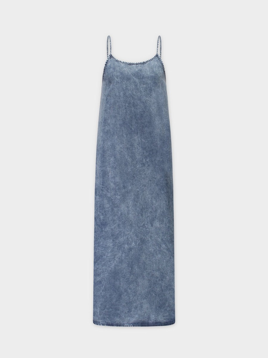 Online Crew Neck Jumper-Washed Blue Denim Dresses