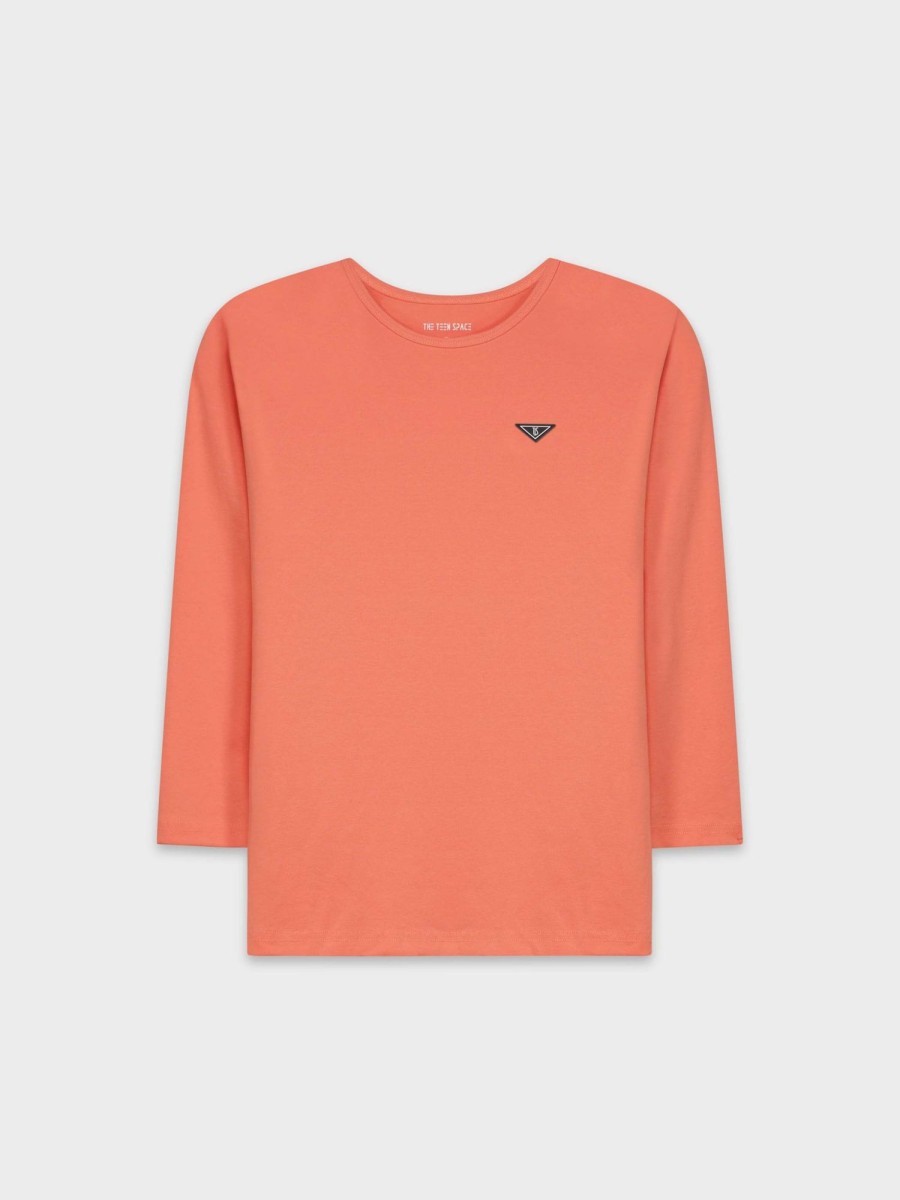 New Teen Basic Tee-Peach Teen Tops