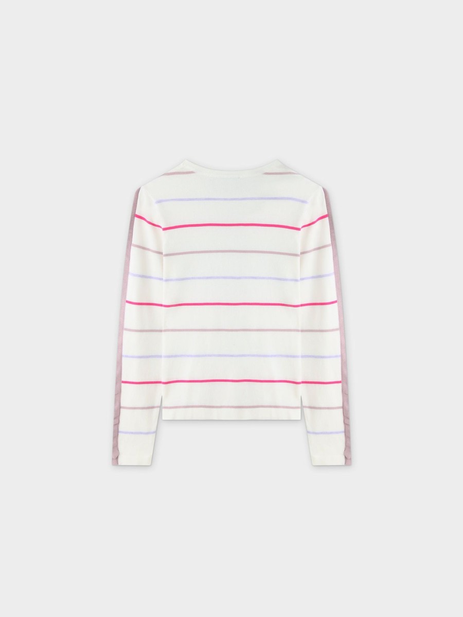 Best Ruffle Sleeve Sweater-Pink/Purple Teen Tops