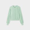 New Cross Stitch Sweater-Mint Tops