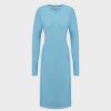 Best Crew Neck Pocket Tee Dress 41"-Sky Blue Dresses