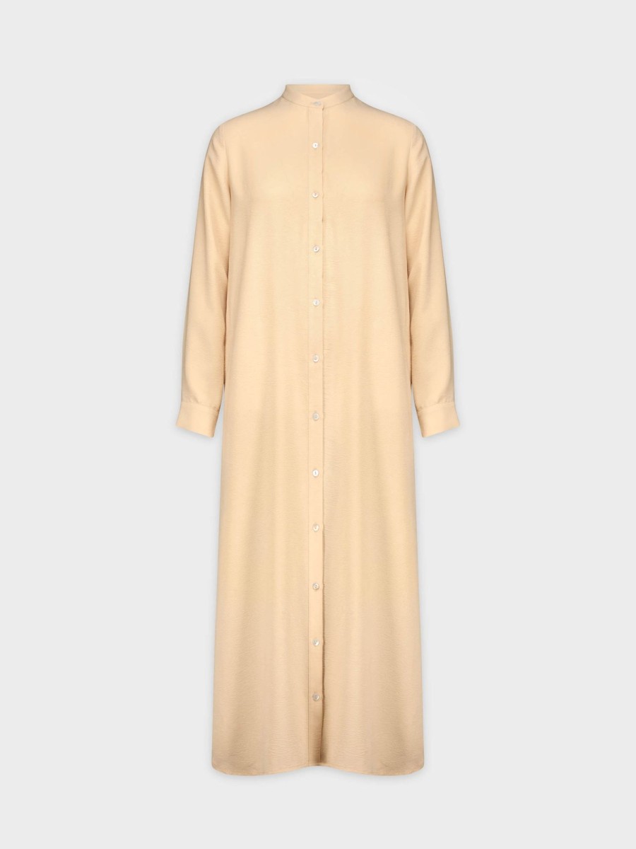 New Long Shirtdress-Tan Dresses