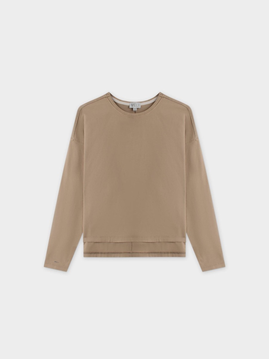 Clearance Washed Crop Tee-Tan Tees