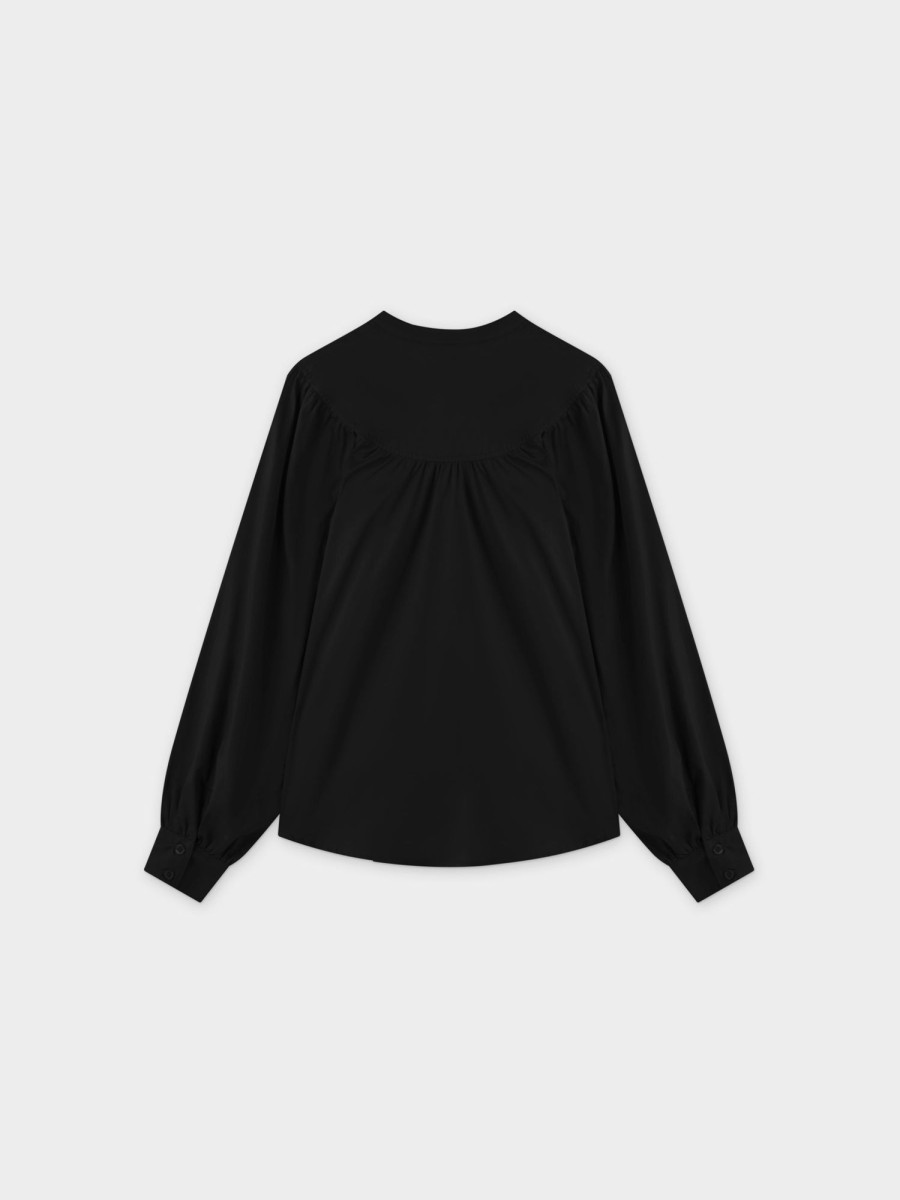 Best Gathered Top Blouse-Black Tops