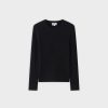 Hot Knit Cable Sweater-Black Tops