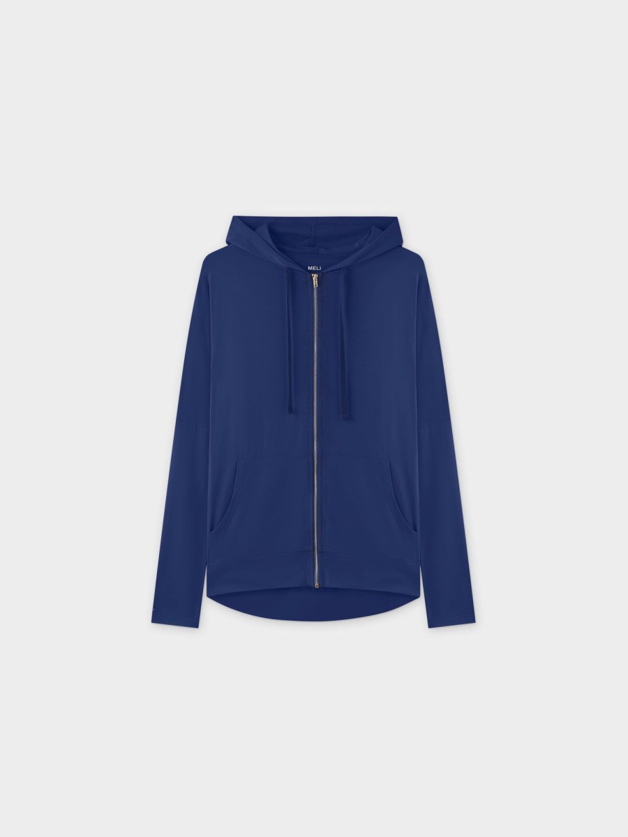 New Zip Up Hoodie-Navy Tees