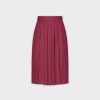 Hot Front Pleat Skirt-Burgundy Skirts