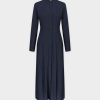 Wholesale Linen Shirtdress-Navy Dresses