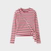 Best Striped Wrap Tee-Berry/Pink/White Tees