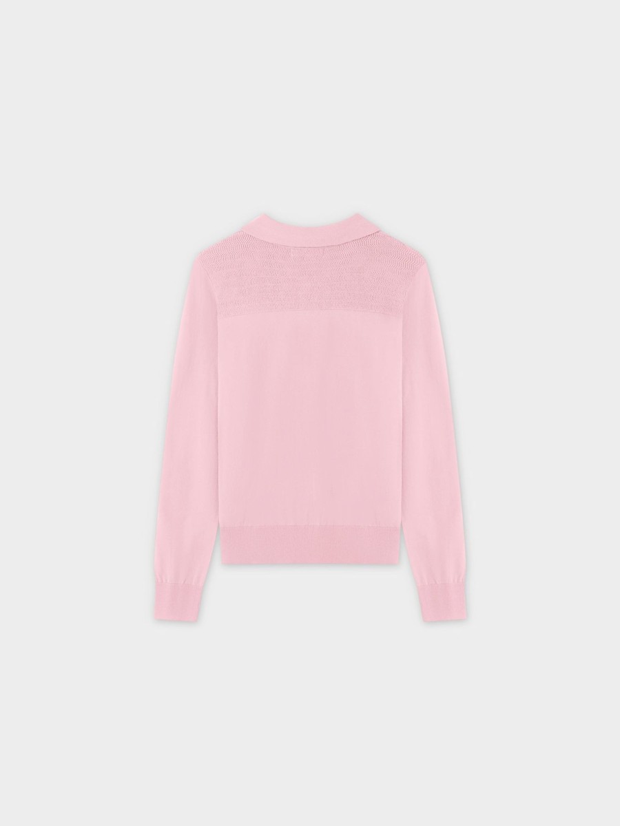 New Mesh Top Sweater-Light Pink Tops