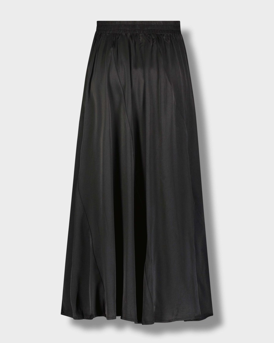 Wholesale Full Satin Skirt-Black Skirts