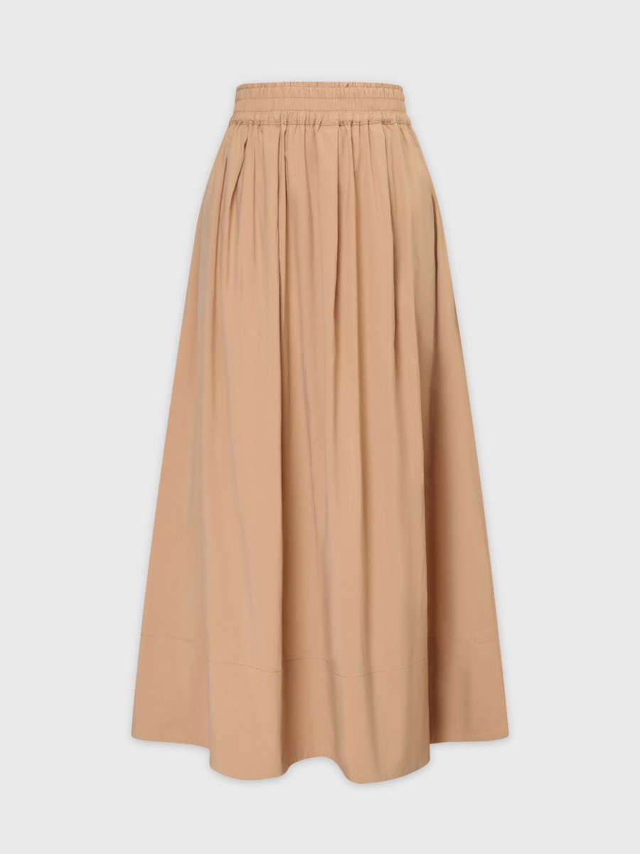 New Gathered Waist Skirt-Sand Skirts