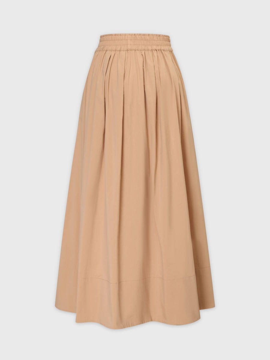 New Gathered Waist Skirt-Sand Skirts