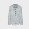 Best Popover Denim Shirt-Washed Blue Tops