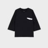 Clearance Pocket Tab Tee-Black/White Tees