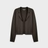 New Knit Blazer-Black Tops