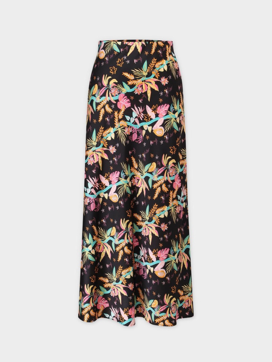 Hot Satin Slip Skirt-Hawaiian Floral Skirts