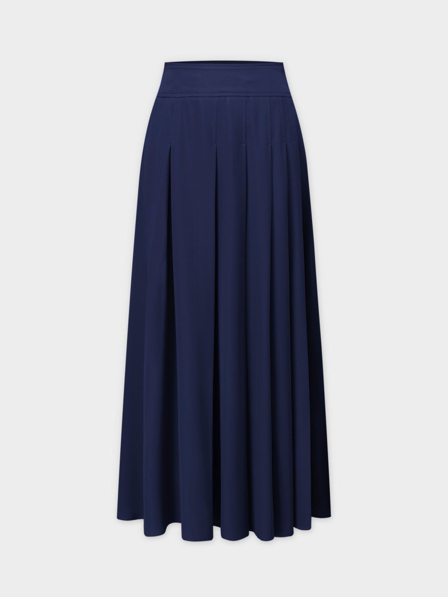 New Yolk Pleated Skirt 37"-Navy Skirts