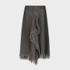 Best Pinstripe Fringe Skirt-Grey Skirts