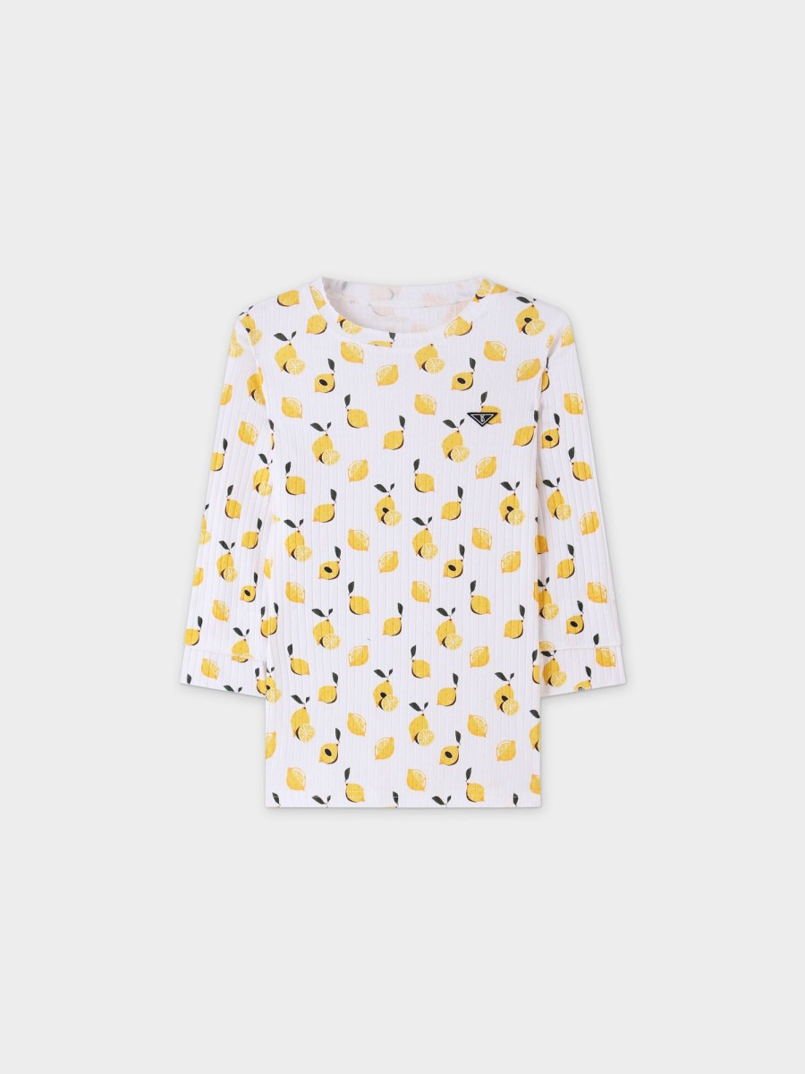 Best Layered 3Q Sleeve Tee -Lemon Teen Tops