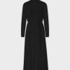 Online Ruched Collar Dress-Black Dresses