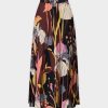 New Covered Band Pleated Skirt 35"-Tropical Floral Skirts