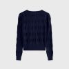 Online Ruched Sweater-Navy Tops